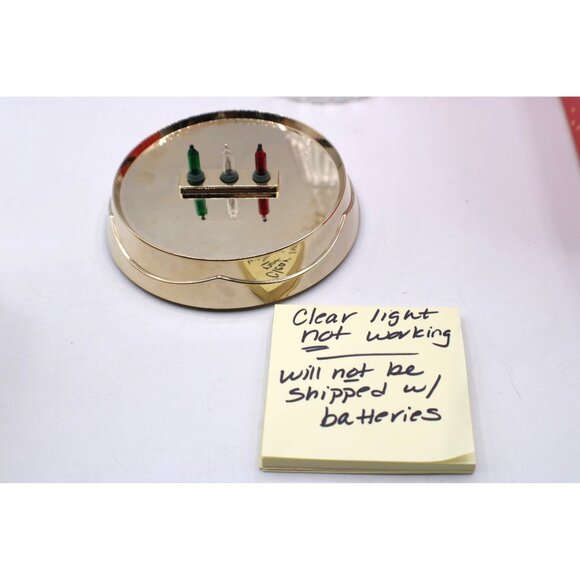 Elegant Crystal Holiday Tree Twinkling Lights Batteries Gold Base 8" H Vtg 80/90 - Picture 12 of 13